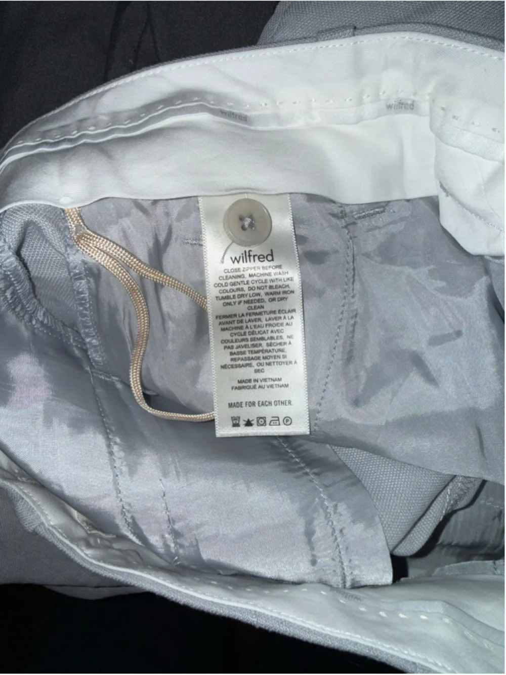 Women's Wilfred Effortless Linen Trousers Size 4 Pearl Grey